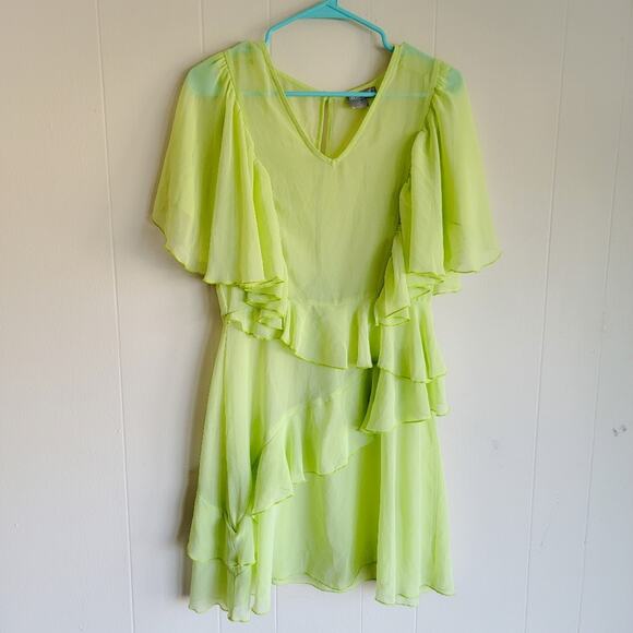 ASOS Green Asymmetrical Ruffled Sundress - Picture 1 of 3